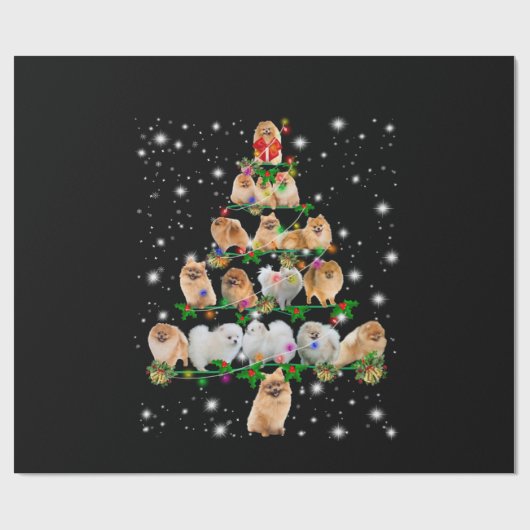 Weihnachtsbaum des Spitzes mit Lichteinfall Geschenkpapier (Flach)