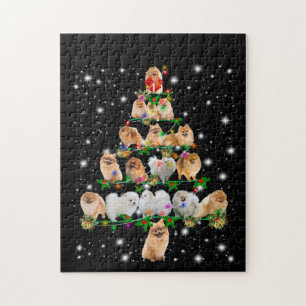 Weihnachtsbaum des Spitzes mit Lichteinfall Puzzle