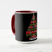 Weihnachtsbaum-Design aus Feuerwehrautos Tasse (Vorderseite Links)