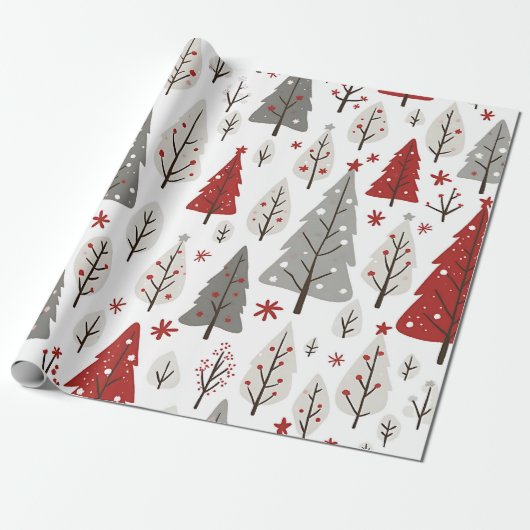 Weihnachtsbaum-Design-Geschenkpapier Geschenkpapier (Ungerollt)
