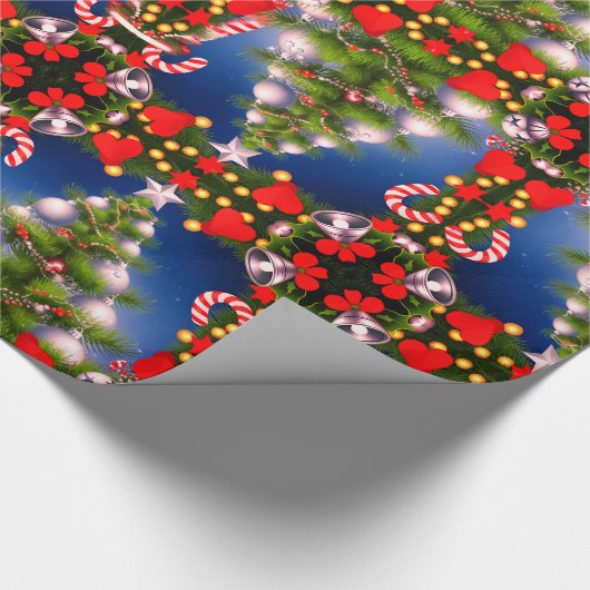 Weihnachtsbaum Design Glossy Geschenkpapier (Ecke)