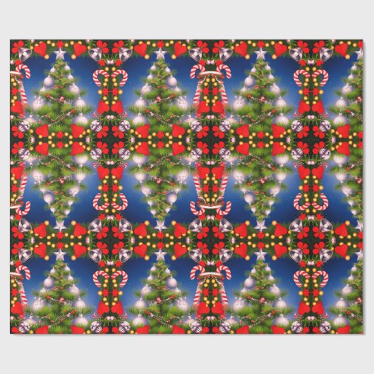 Weihnachtsbaum Design Glossy Geschenkpapier (Flach)