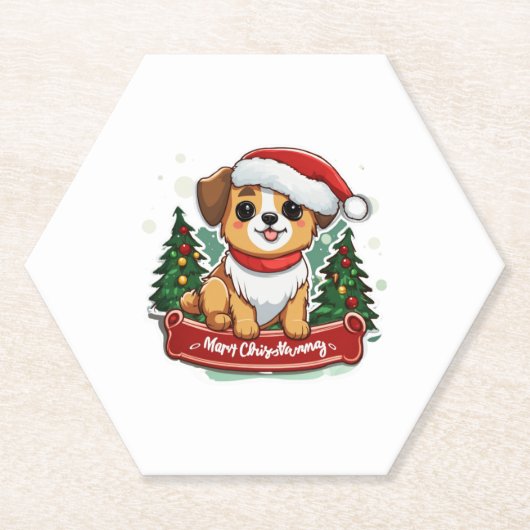 Weihnachtsbaum-Design Holiday Pet Bekleidung Untersetzer (Vorderseite)