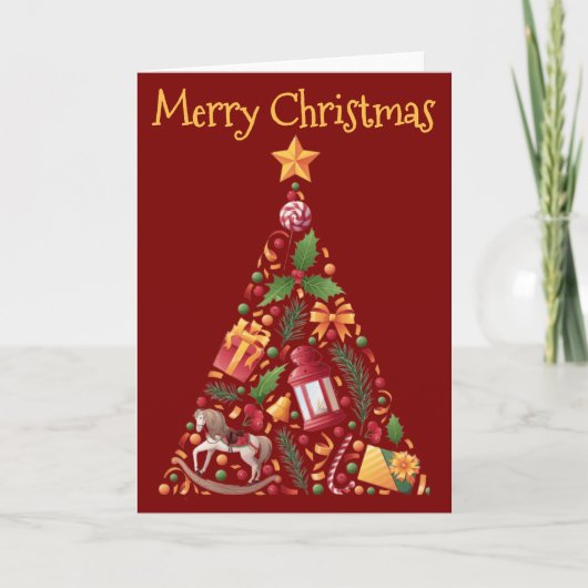 Weihnachtsbaum-Design mit Gruß - leer Karte (Vorderseite)