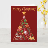 Weihnachtsbaum-Design mit Gruß - leer Karte (Gelbe Blume)