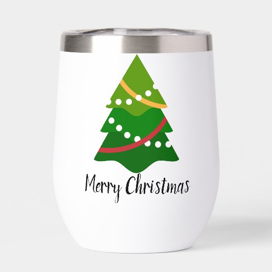 Weihnachtsbaum Design Thermal Wine Tumbler (Rückseite)