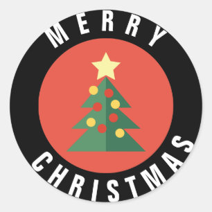 Weihnachtsbaum-Design Weihnachtssticker Runder Aufkleber