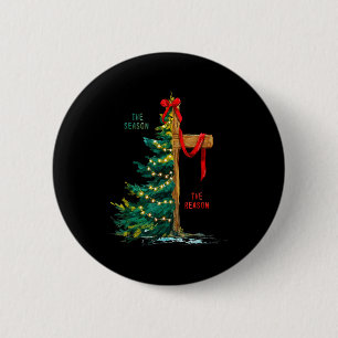 Weihnachtsbaum Die Saison Jesus Kreuz Der Grund Button
