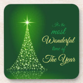 Weihnachtsbaum Die schönste Zeit des Jahres Getränkeuntersetzer (Vorderseite)