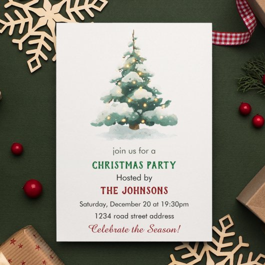 Weihnachtsbaum-Dinnerparty-Einladung mit Laune Einladung