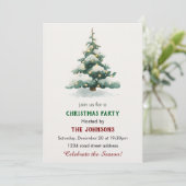 Weihnachtsbaum-Dinnerparty-Einladung mit Laune Einladung (Stehend Vorderseite)