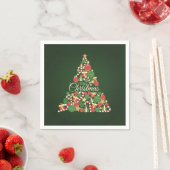 Weihnachtsbaum-Dinnerparty Serviette (Beispiel)
