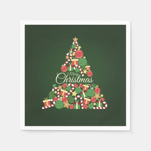 Weihnachtsbaum-Dinnerparty Serviette (Vorderseite)