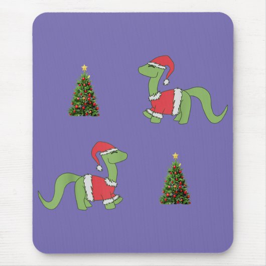 Weihnachtsbaum Dinosaur Mousepad (Vorne)