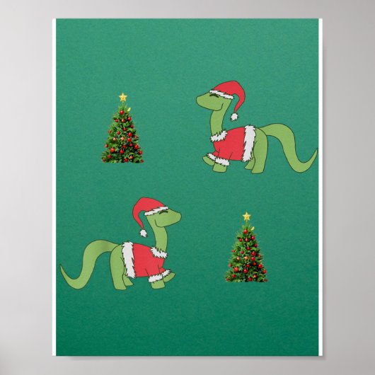Weihnachtsbaum Dinosaur Poster (Vorne)