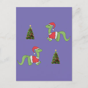 Weihnachtsbaum Dinosaur Postkarte
