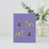 Weihnachtsbaum Dinosaur Postkarte (Stehend Vorderseite)