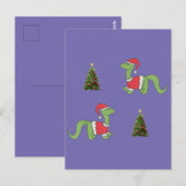 Weihnachtsbaum Dinosaur Postkarte (Vorne/Hinten)