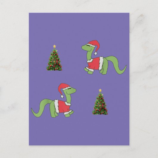 Weihnachtsbaum Dinosaur Postkarte (Vorderseite)