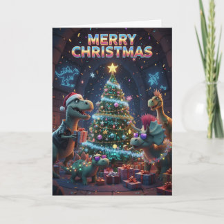 Weihnachtsbaum-Dinosaurier-Karte - Jurassic Dino-m Karte