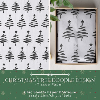 Weihnachtsbaum-Doodle-Design-Tissue-Papier Seidenpapier