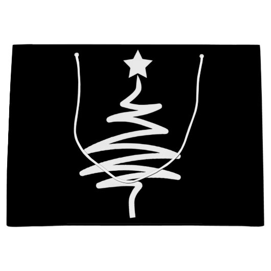 Weihnachtsbaum Doodle Geschenktasche Große Geschenktüte (Vorderseite)