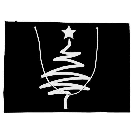 Weihnachtsbaum Doodle Geschenktasche Große Geschenktüte (Rückseite)