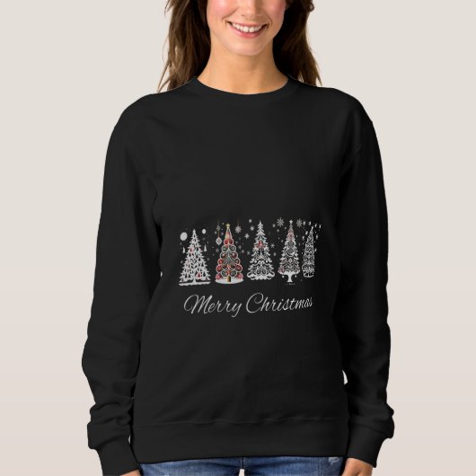 Weihnachtsbaum Doodle Russian Winter Merry Christm Sweatshirt (Vorderseite)