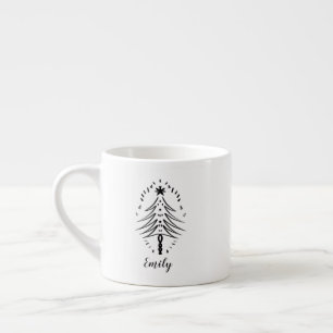 Weihnachtsbaum-Doodle Whimsical Ink Art Reise  Espressotasse