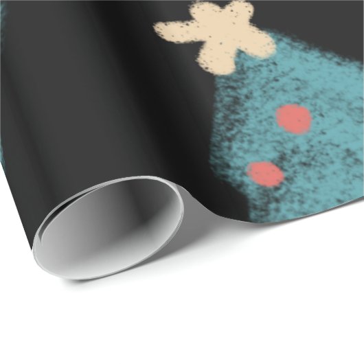 Weihnachtsbaum Doodles im Chalkboard Geschenkpapier (Rolleneckpunkt)