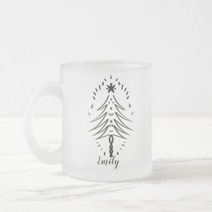 Weihnachtsbaum-Doodles Whimsical Ink Art Mattglastasse