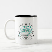 Weihnachtsbaum Doodles Whimsical Joy Script Zweifarbige Tasse (Links)