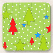 Weihnachtsbaum drucken getränkeuntersetzer (Vorderseite)