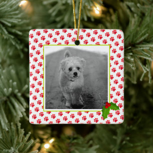 Weihnachtsbaum druckt Foto Bester Hund je Name Keramikornament