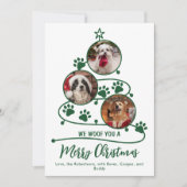 Weihnachtsbaum druckt Hunde-Fotos Feiertagskarte (Vorderseite)