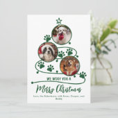 Weihnachtsbaum druckt Hunde-Fotos Feiertagskarte (Stehend Vorderseite)