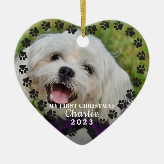 Weihnachtsbaum druckt Personalisiertes Foto für Ha Keramik Ornament (Vorne)
