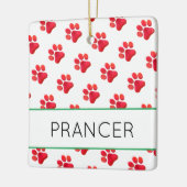 Weihnachtsbaum druckt Red PET NAME Holiday Fun Keramikornament (Links)