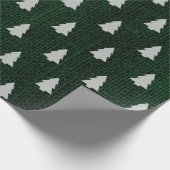 Weihnachtsbaum - dunkelgrüne Burlap-Textur Geschenkpapier (Ecke)