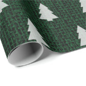 Weihnachtsbaum - dunkelgrüne Burlap-Textur Geschenkpapier (Rolleneckpunkt)
