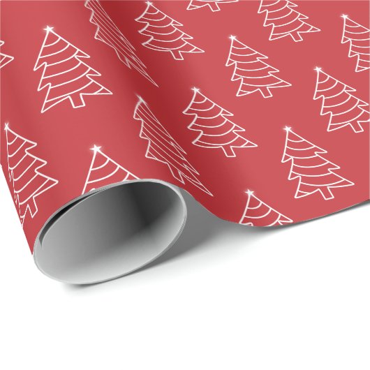 Weihnachtsbaum Dunkelrotes Hintergrundpapier Geschenkpapier (Rolleneckpunkt)