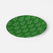 Weihnachtsbaum Dunkle Grüne Hintergrundpapier Plat Pappteller (Schrägansicht)