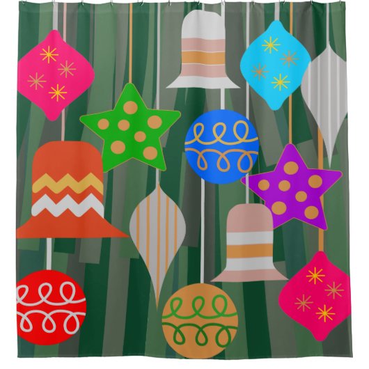 Weihnachtsbaum Duschvorhang (Vorderseite)