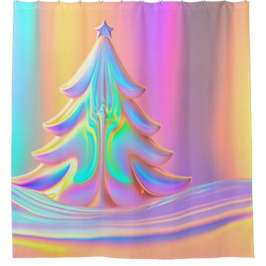 Weihnachtsbaum Duschvorhang (Vorderseite)