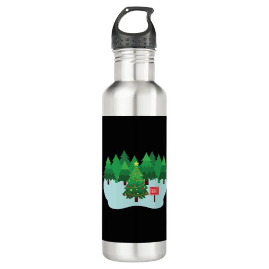 Weihnachtsbaum Edelstahlflasche (Vorderseite)
