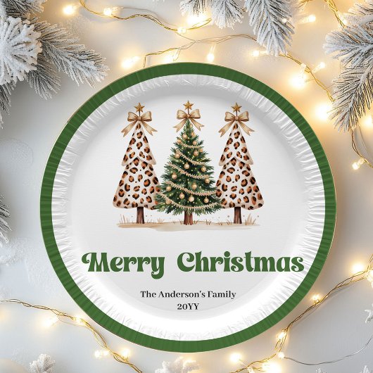 Weihnachtsbaum Editable Personalisierte Platte Pappteller