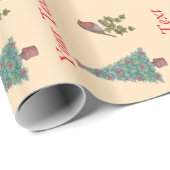 Weihnachtsbaum-Efeu-Blätter saisonal Geschenkpapier (Rolleneckpunkt)