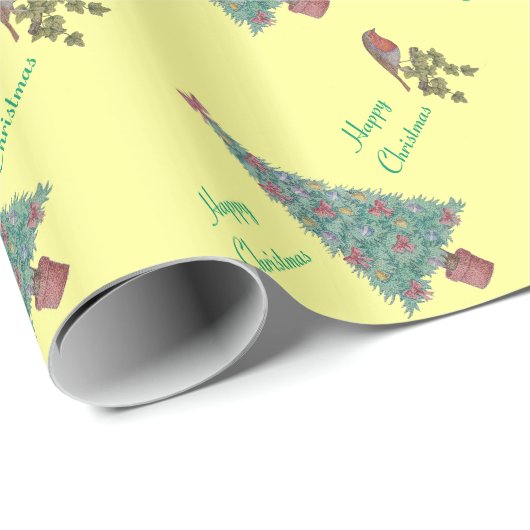 Weihnachtsbaum-Efeu der Saison Geschenkpapier (Rolleneckpunkt)