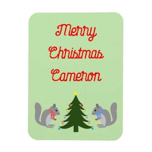 Weihnachtsbaum Eichhörnchen nach Maß dekorieren Magnet (Vertikal)