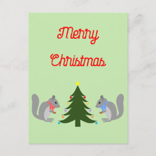 Weihnachtsbaum Eichhörnchen nach Maß dekorieren Postkarte